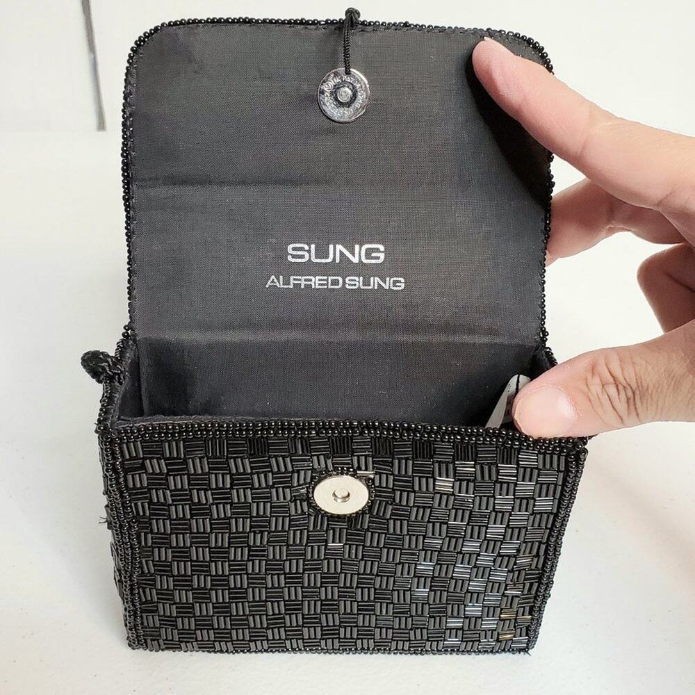 Alfred Sung Square Beaded Formal Evening Shoulder Bag - Picture 8 of 13